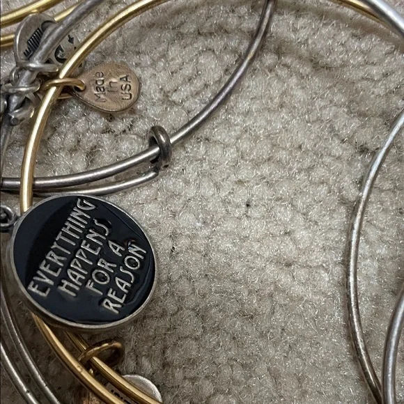 14 Alex and Ani assortment Stack of Mixed Metal Charm Bangle Bracelets - Picture 4 of 15